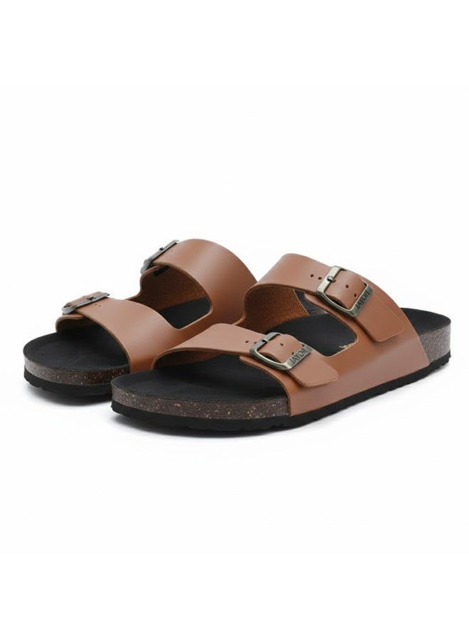 Stylish men's slippers with a modern and comfortable design – genuine leather and non-slip orthopedic sole, available in various sizes and colors. - Image 2